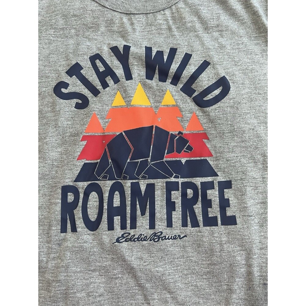 Eddie Bauer Kids "Stay Wild Roam Free" T-Shirt Size M (10/12)